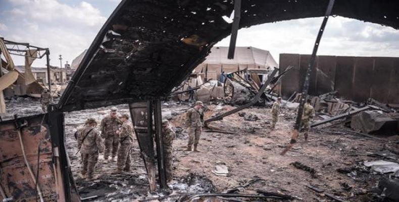 Damage at Ain al-Assad military airbase housing U.S. and other foreign troops in the western Iraqi province of Anbar. (Photo: AFP)