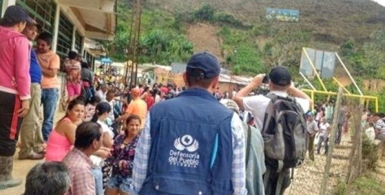 The Municipal Coordinator of Victim Attention requested that victims be given urgent psychosocial care.  (Photo: Ombudsman's Office of Colombia)