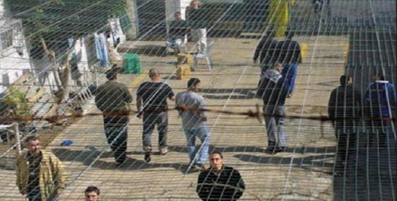 File photo shows Palestinian prisoners at Israel’s Megiddo prison.  (Photo: AFP)