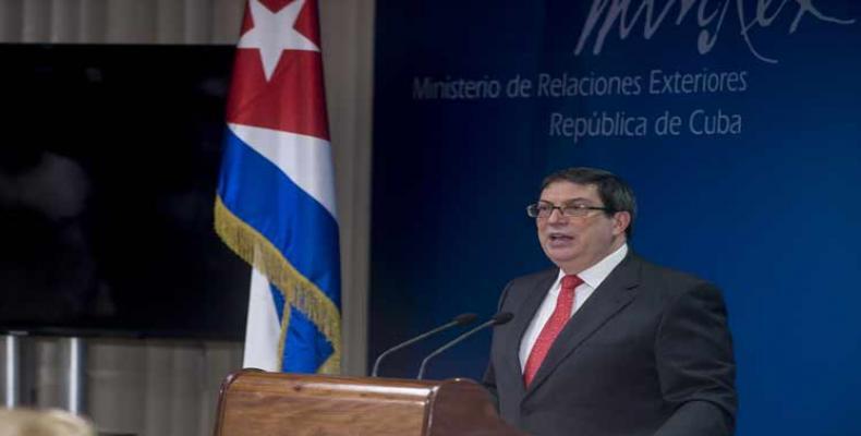 Rodríguez recordó que el 6 y 7 de noviembre próximo, Cuba presentará ante la ONU el proyecto de resolución contra el bloqueo. Foto: PL