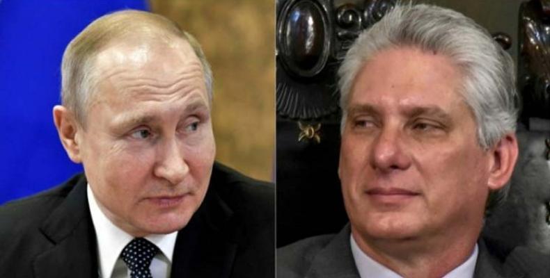 Putin (I) y Díaz-Canel (D) hablarán sobre la profundización de la asociación estratégica ruso-cubana en diversos campos. Foto: PL