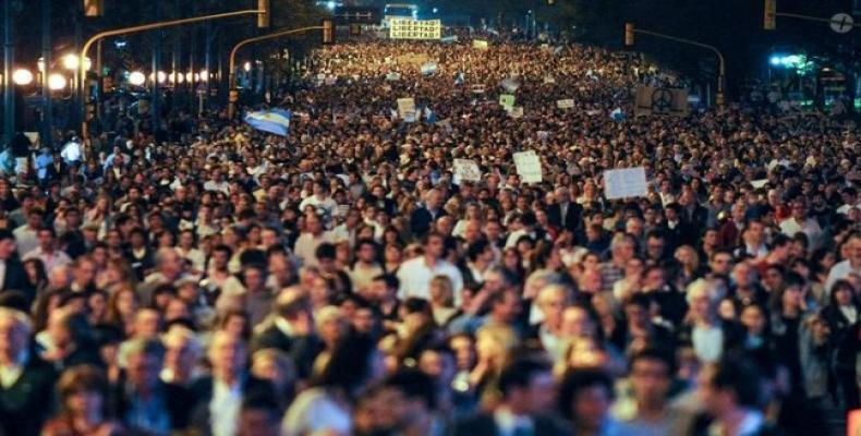 Anterior manifestación obrera contra gobierno de Macri.  Foto Archivo