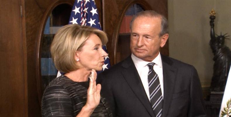 U.S. Education Secretary Betsy DeVos.  Photo: Democracy Now