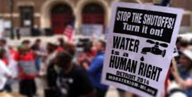 U.S. city of Detroit could shut off water to thousands.  Photo: Twitter photo