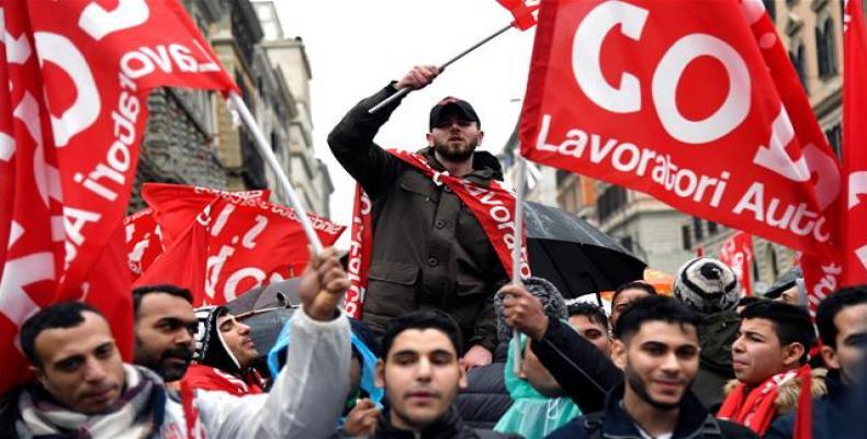 March against racism and fascism in Rome.  Photo: Reuters