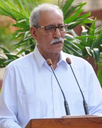 Brahim Ghali en el Instituto Cubano de Amistad con los Pueblos. Foto: Vladimir Molina