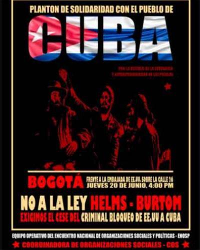 Organizaciones políticas y sociales de Colombia rechazan bloqueo contra Cuba.Fotos:Prensa Latina.
