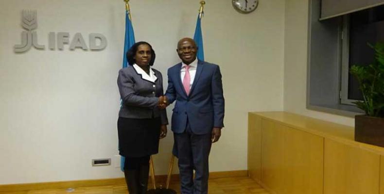 Recibe presidente de organismo de ONU en Roma a viceministra cubana. Foto:PL.