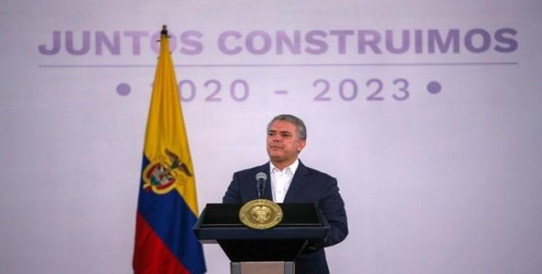 Colombia's President Ivan Duque speaks during a meeting with mayors and governors elected for a new term of office in Bogota.  (Photo: Reuters)