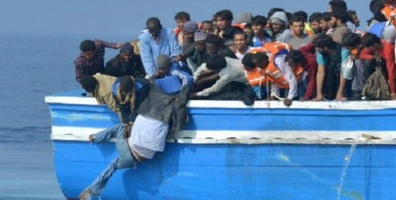 Refugees rescued by French NGO SOS Mediterranee boat Ocean Viking off the coast of Libya. (Photo: AFP)
