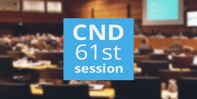 61 período de sesiones de la Comisión de Estupefacientes (CND por sus siglas en inglés) de la ONU.