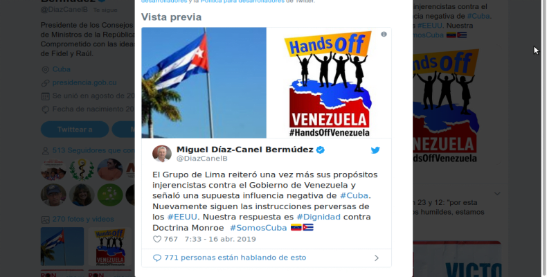 Twitter / Miguel Díaz Canel