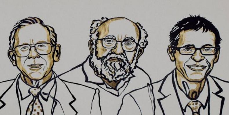 El físico James Peebles y los astrónomos Michel Mayor y Didier Queloz recibieron el Premio Nobel de Física.Foto:RT.