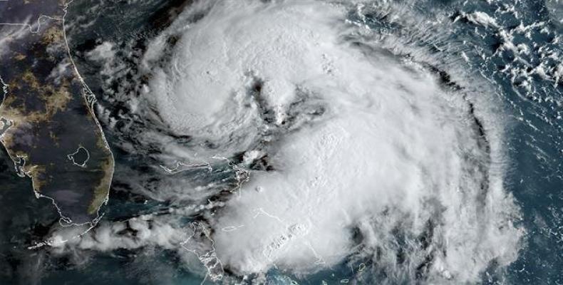 This satellite image obtained from NOAA/RAMMB, shows Humberto on September 15. (Photo: AFP)