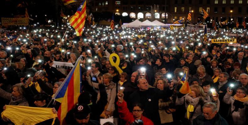 Manifestaciones en Cataluña contra juicio de independentistas