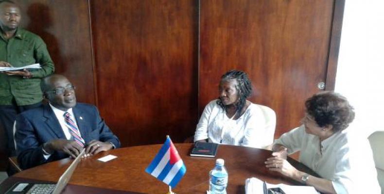 Ena Elsa Velazquez Cobiella, Cuban Minister of Education, welcomed Wednesday Senator Ruel Reid, Jamaican Minister of Education