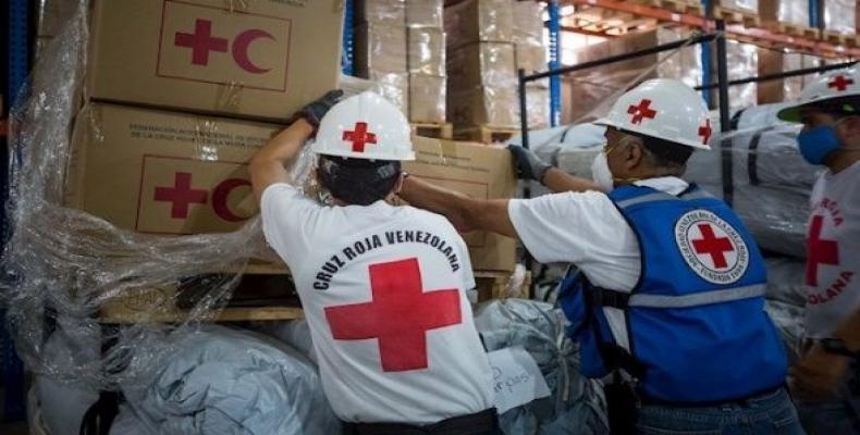 Red Cross delivers 46 tons of medical supplies in Caracas, Venezuela, April 13, 2020.  (Photo: EFE)