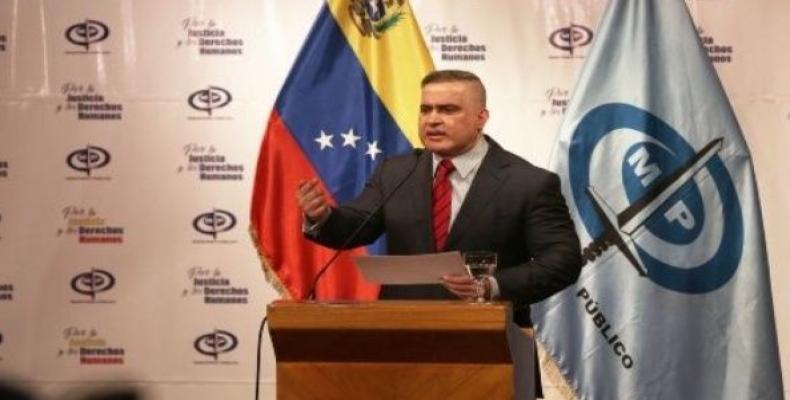 Venezuelan Attorney General Tarek William Saab speaks at a press conference on the assassination attempt.  Photo: VTV