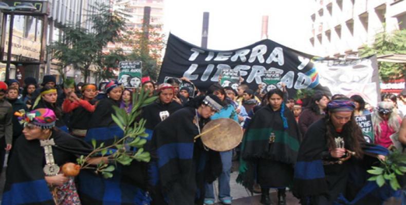 Protestas en apoyo a los mapuches