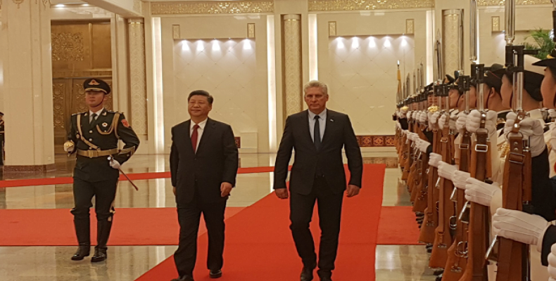 Cuban president mets with Chinese counterpart in Beijing.  Photo: teleSUR