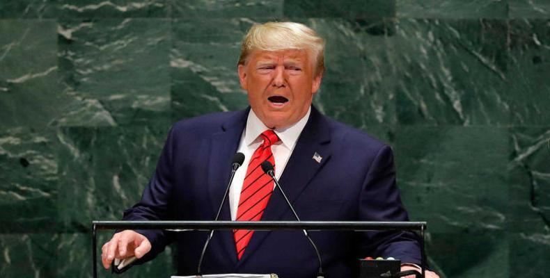 Discurso de Donald Trump en la ONU octubre 2019. Foto / RTVE.
