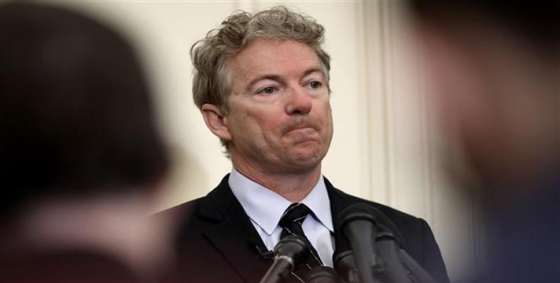 Senator Rand Paul (R-KY) speaks during a press conference at the US Capitol on March 14, 2018 in Washington, DC.  Photo: AFP