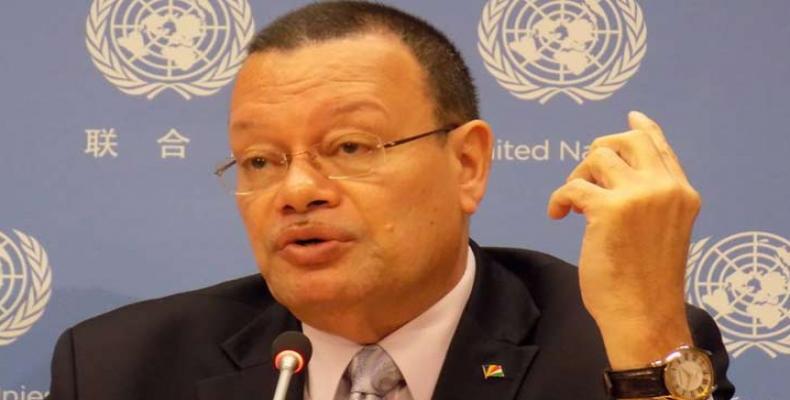 Representante permanente de Seychelles ante la ONU, Ronny Jumeau. Foto tomada de PL