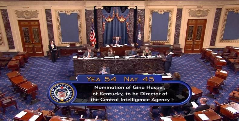 U.S. Senate vote on CIA director.  Photo: C-Span