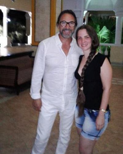 Marco Antonio Solis con periodista cubana Claudia Ojeda en Varadero Marco Antonio Solis con periodista cubana Claudia Ojeda en Varadero