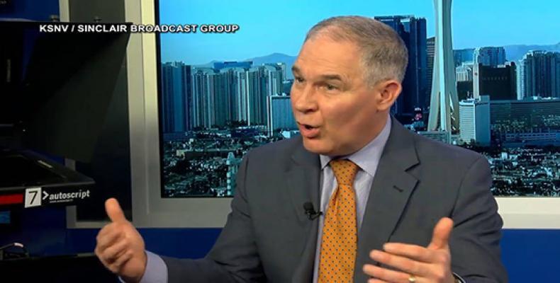 EPA chief Scott Pruitt.  Photo: KSNV / Sinclair Broadcast Group