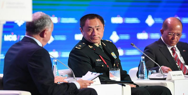 Shao Yuanming, subjefe del Estado Mayor Conjunto de la Comisión Militar Central de China, durante la Conferencia de Seguridad Internacional de Moscú. Ilya Pital