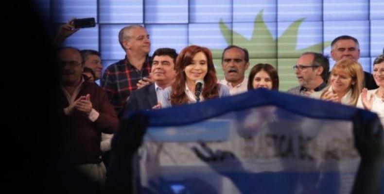 Cristina Fernández tras conocer su elección como senadora
