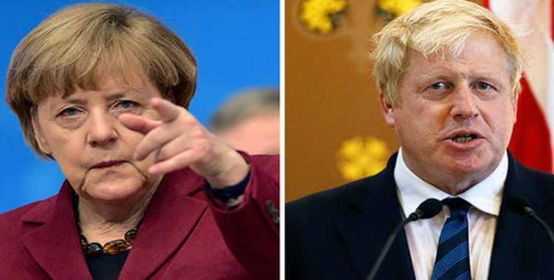 Merkel y Johnson, junto a Macron, critican a Irán y no a EE.UU.