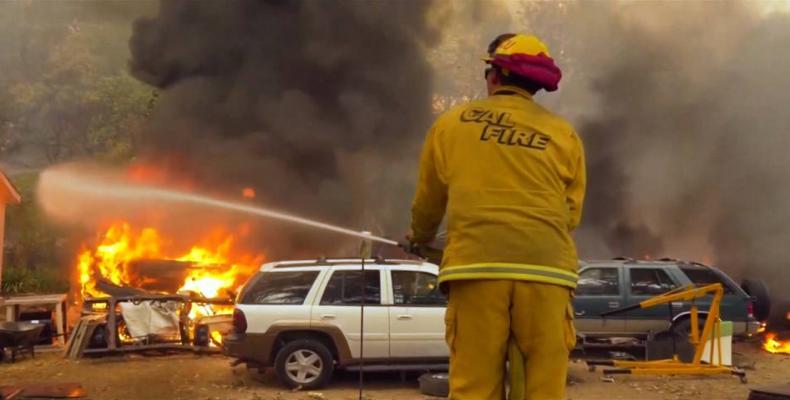 Mendocino wildfire now fourth largest in California history.  Photo: AFP