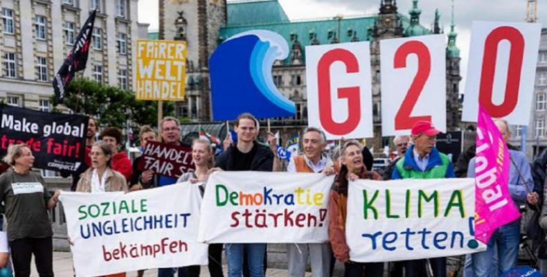 Protestas prevais a la CUmbre del G20 en Hamburgo. | AFP