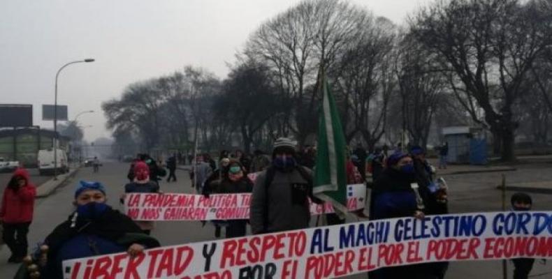 Protesta de mapuches en Chile
