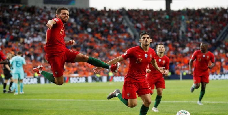 Selección portuguesa durante la final de la Liga de las Naciones de la UEFA contra Holanda, en el Estadio do Dragão (Oporto, Portugal), 9 jun 2019. Carl Recine