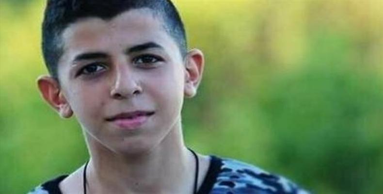 Palestinian teenager Qassem Abu Bakr.   Photo via Twitter