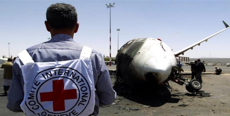 Photo shows a Red Cross staffer in Yemen.  Photo: File