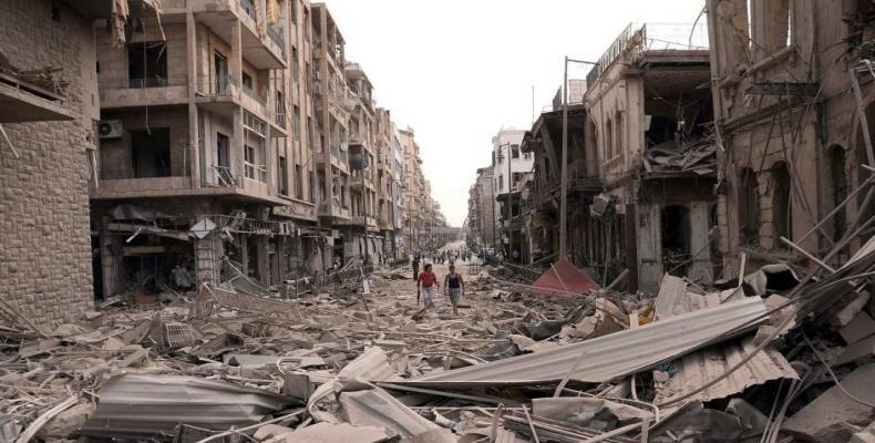 Parte de la destruida ciudad siria de Alepo. Foto Archivo