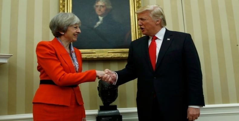 Donald Trump y Theresa May en su encuentro de enero de 2017 en la Casa Blanca. (Reuters)