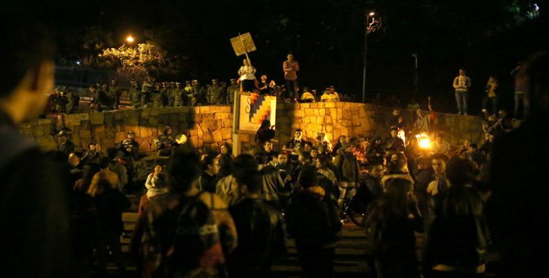 Manifestantes en Bogotá, Colombia, el 22 de noviembre de 2019. Luisa Gonzalez / Reuters