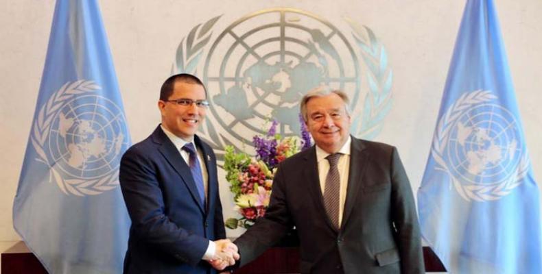 Arreaza y Guterres en la ONU