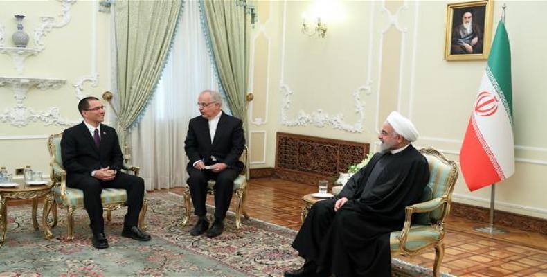 Iranian president meets with visiting Venezuelan foreign minister.  (Photo: Press TV)