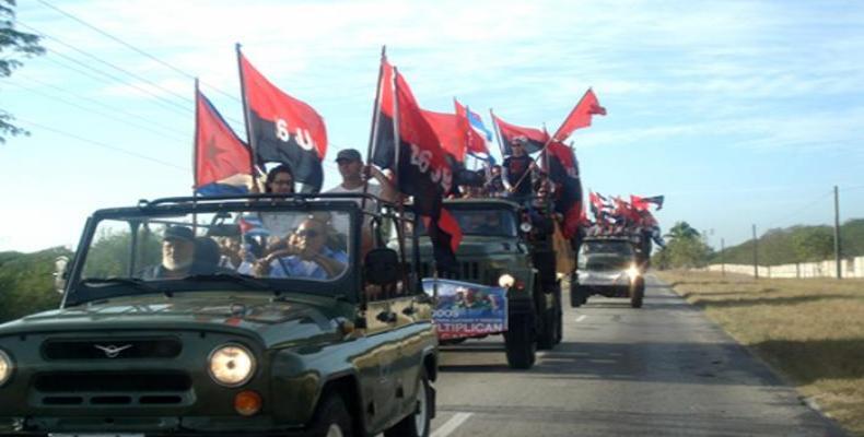 Caravana de la Libertad a su paso por Holguín.