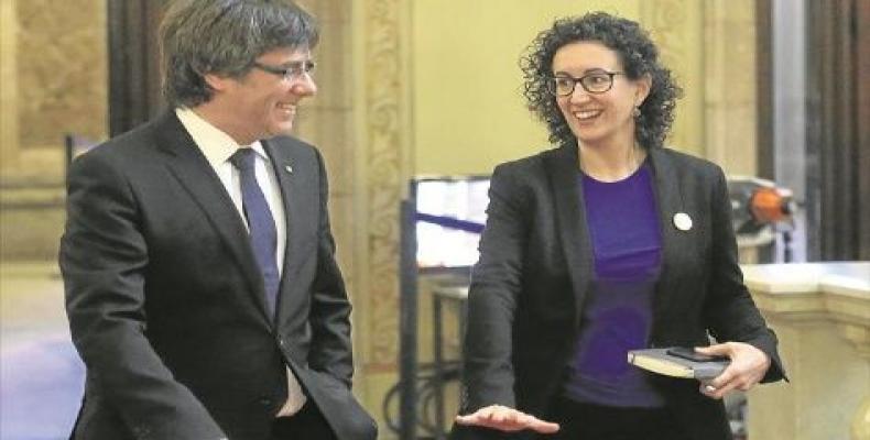 Puigdemont y Marta Rovira, dirigente de ERC