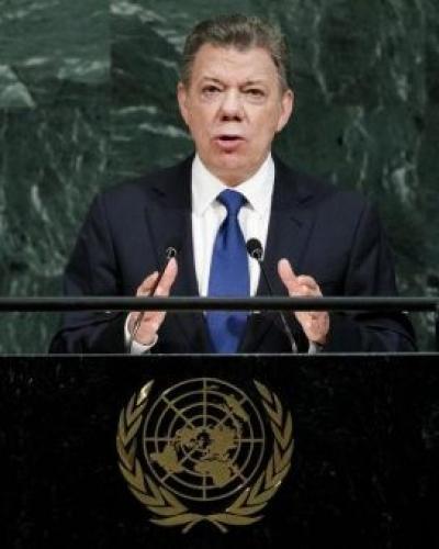 Último discurso de Santos ante la ONU, como presidente de Colombia. Foto: EFE