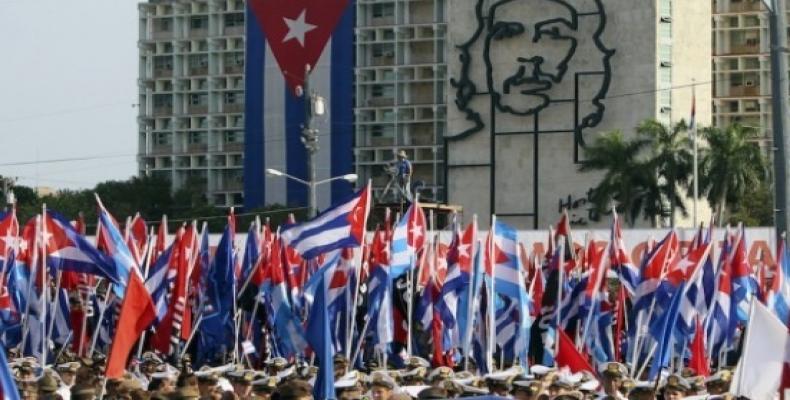 Fiesta de los trabajadores en la Plaza de la Revolución, de La Habana. Foto: Archivo