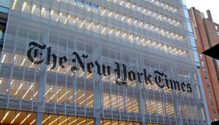 The New York Times building in Manhattan.  Photo: AP