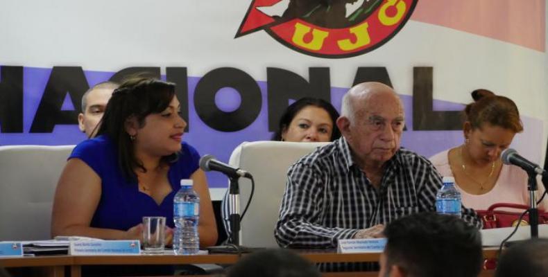 El Pleno Extraordinario de la UJC fue celebrado en la escuela Lázaro Peña, de la Central de Trabajadores de Cuba. Foto: Alejandra García